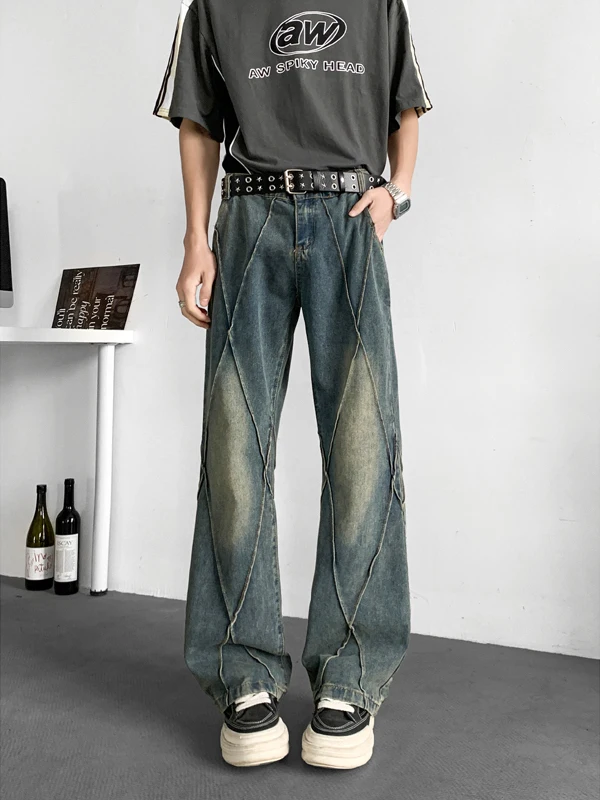 Мужские джинсы Ripped Bell Bot: летние, с эффектом деconstruction, прямые, широкие, удлиненные, в американском стиле
Мужские джинсы Ripped Bell Bot: летние, с эффектом деconstruction, прямые, широкие, удлиненные, в американском стиле