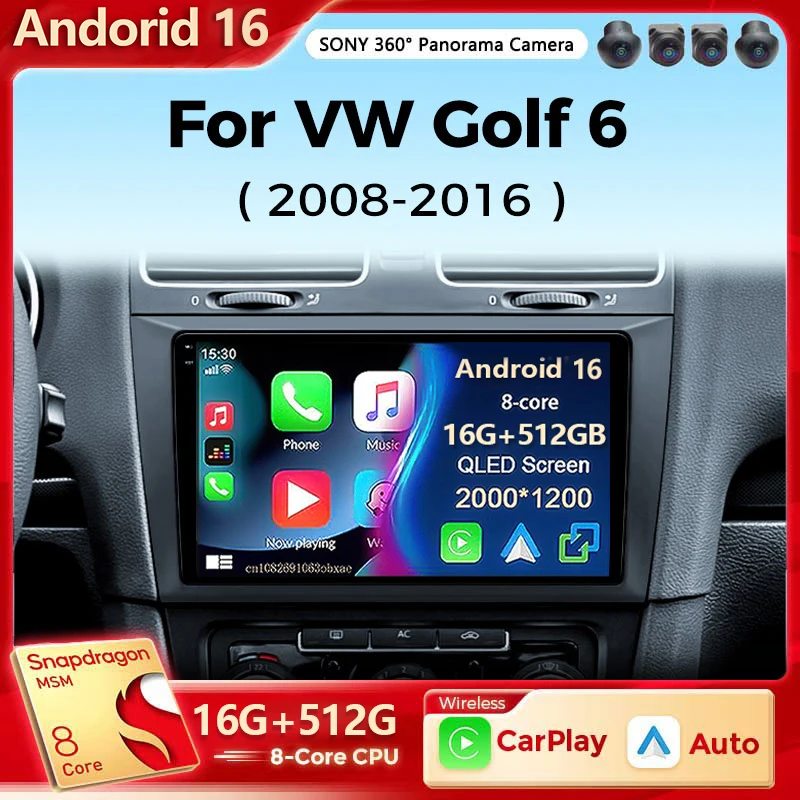 Android 16 Multimedia Player For Volkswagen VW Golf 6 MK6 2008-2016 Carplay Android Auto Radio Car Radio 4G Navigation 48EQ 2din
Android 16 Multimedia Player For Volkswagen VW Golf 6 MK6 2008-2016 Carplay Android Auto Radio Car Radio 4G Navigation 48EQ 2din