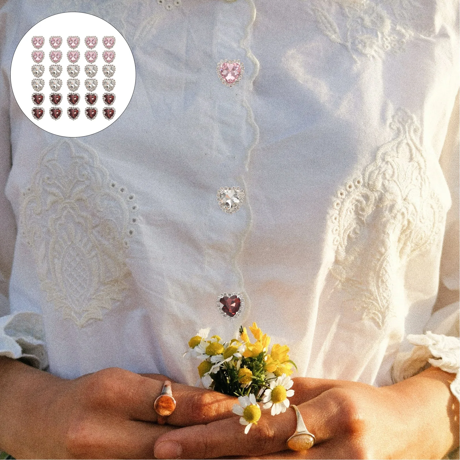 30Pcs Heart Sewing Rhinestones Alloy Craft Diamonds DIY Clothing Embellishment Decoration Sparkling Accessories
30Pcs Heart Sewing Rhinestones Alloy Craft Diamonds DIY Clothing Embellishment Decoration Sparkling Accessories