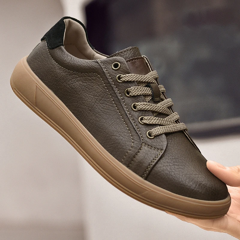 Leather Men Shoes Sneakers Trend Casual Shoe Breathable Leisure Male Sneakers Non-slip Footwear Men Vulcanized Shoes
Leather Men Shoes Sneakers Trend Casual Shoe Breathable Leisure Male Sneakers Non-slip Footwear Men Vulcanized Shoes