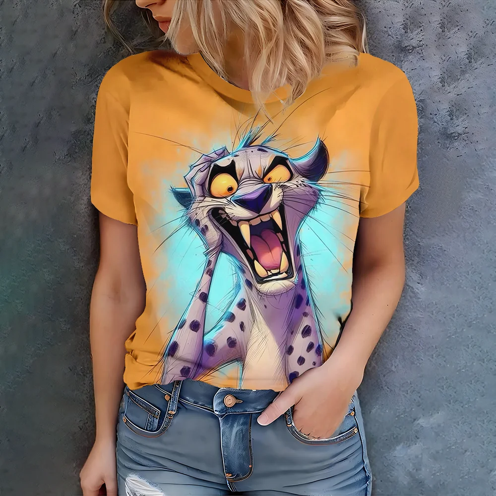 Women's Playful Yellow Cartoon Leopard Print T-shirt - Vibrant Artistic Casual Summer Style Round Neck Short Sleeve
Women's Playful Yellow Cartoon Leopard Print T-shirt - Vibrant Artistic Casual Summer Style Round Neck Short Sleeve