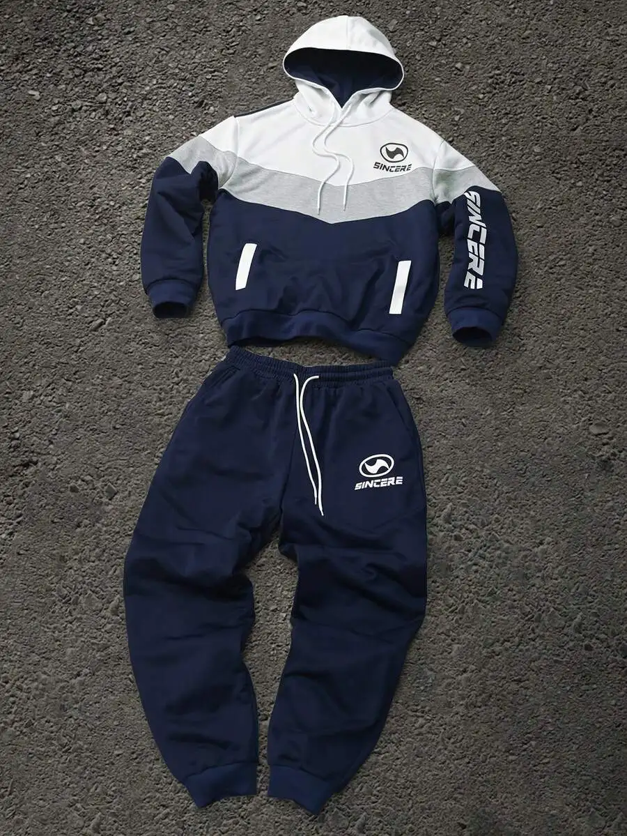 Men Contrast Color Hoodie And Sweatpants Two Piece Set Casual Tracksuit
Men Contrast Color Hoodie And Sweatpants Two Piece Set Casual Tracksuit