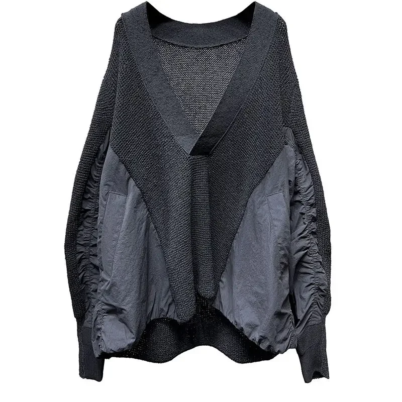 V-neck Long Sleeve Fashion Pullover Knitwear Women Autumn New Korean Women Patchwork Tops 2024 New Sweaters Mujer
V-neck Long Sleeve Fashion Pullover Knitwear Women Autumn New Korean Women Patchwork Tops 2024 New Sweaters Mujer