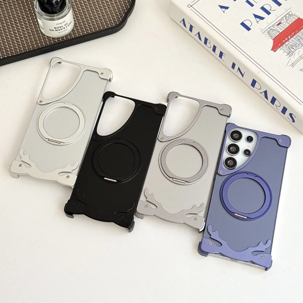 Detachable Frameless Aluminum Alloy Phone Case for Samsung Galaxy S26 S25 S24 S23 Ultra with Metal Rotating Kickstand
Detachable Frameless Aluminum Alloy Phone Case for Samsung Galaxy S26 S25 S24 S23 Ultra with Metal Rotating Kickstand