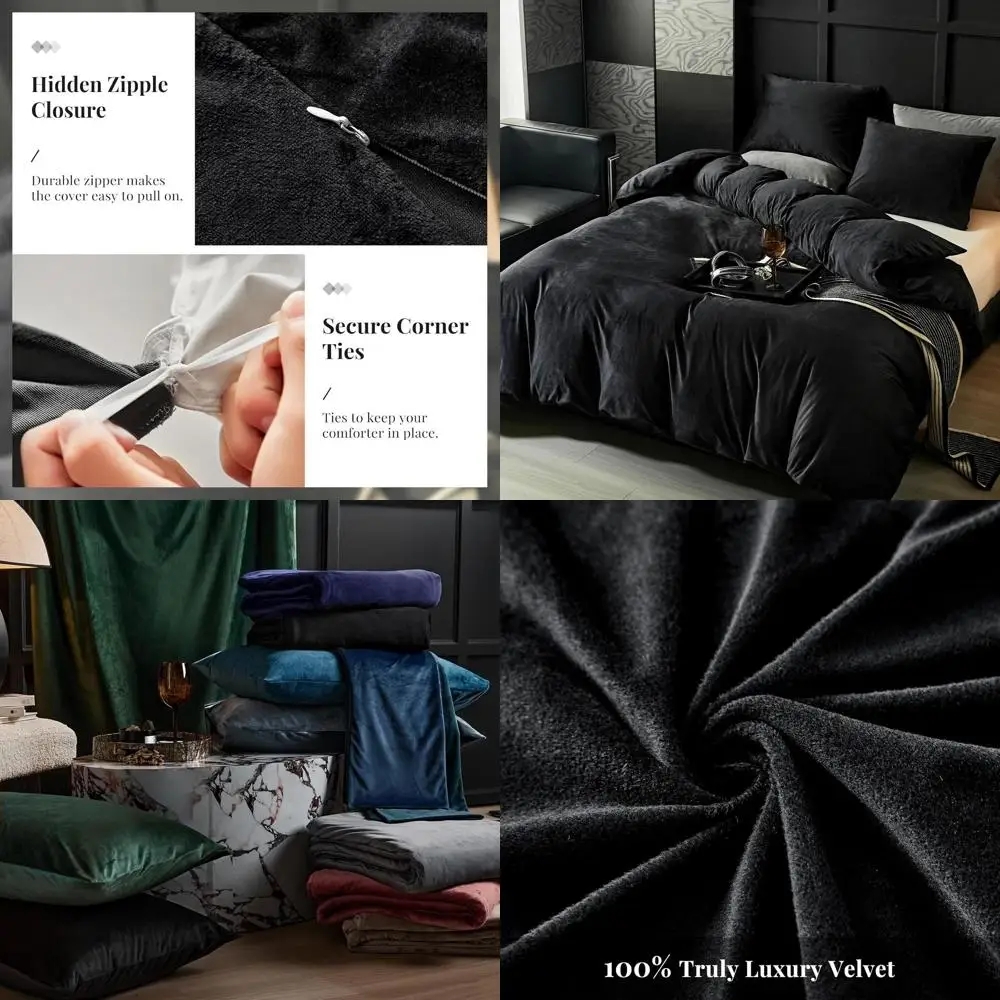 Black Flannel Velvet Duvet Cover King Size Duvet Cover Bedding Sets, 3pcs Ultra Soft Luxury Textured Modern Crystal Velvet Duvet
Black Flannel Velvet Duvet Cover King Size Duvet Cover Bedding Sets, 3pcs Ultra Soft Luxury Textured Modern Crystal Velvet Duvet