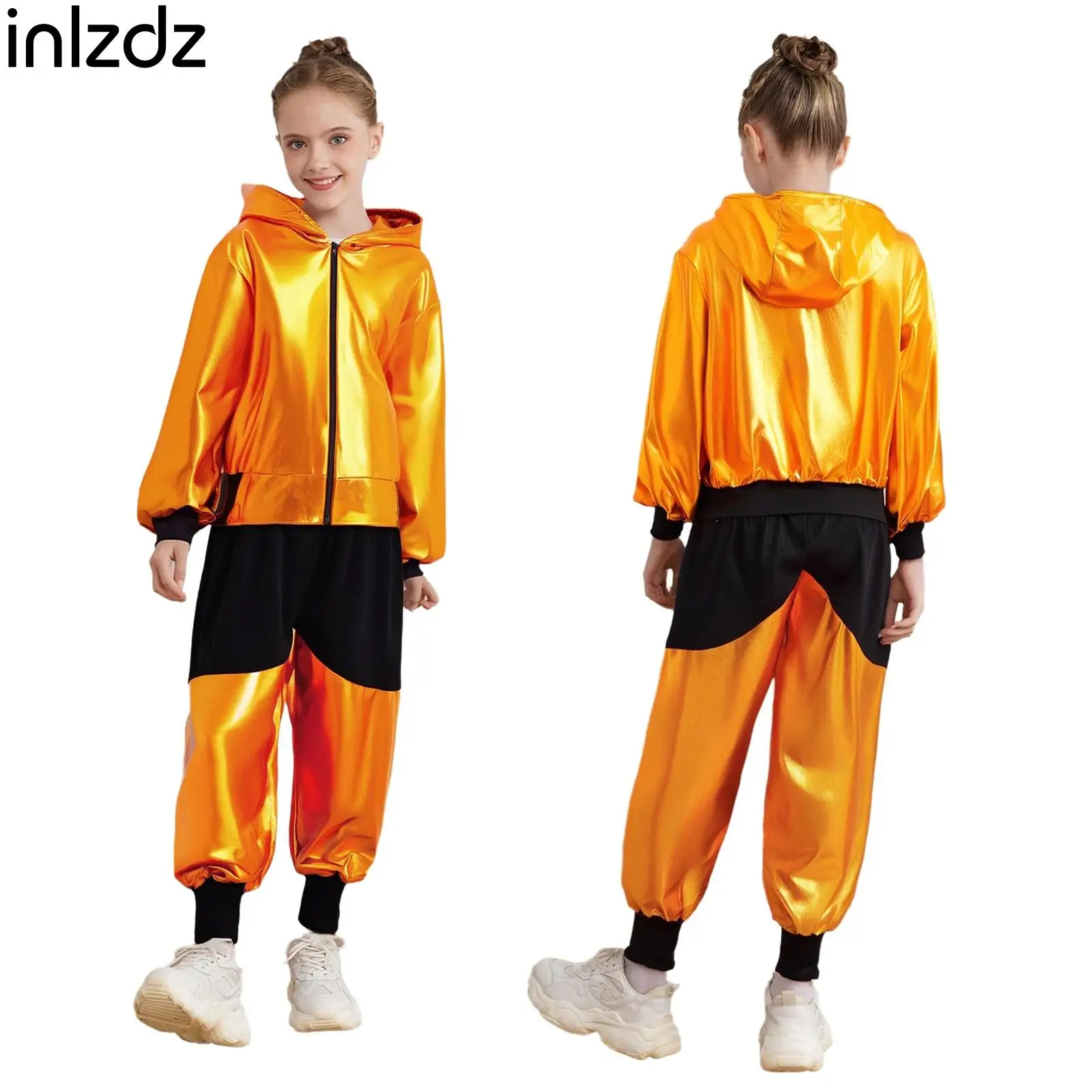 Unisex Children Hip-Hop Jazz Dance Outfit Kids Girls Boys Fashion Performance Clothes Long Sleeve Metallic Hooded Jacket+Pants
Unisex Children Hip-Hop Jazz Dance Outfit Kids Girls Boys Fashion Performance Clothes Long Sleeve Metallic Hooded Jacket+Pants