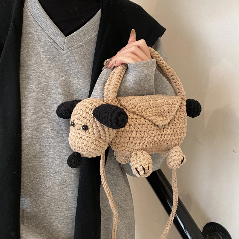 Woolen Women Bag Cartoon Crochet Handbag Fashion Knitted Bag Female Handmade Woven Shoulder Bags Mini Small Girl Lady Phone Bag
Woolen Women Bag Cartoon Crochet Handbag Fashion Knitted Bag Female Handmade Woven Shoulder Bags Mini Small Girl Lady Phone Bag
