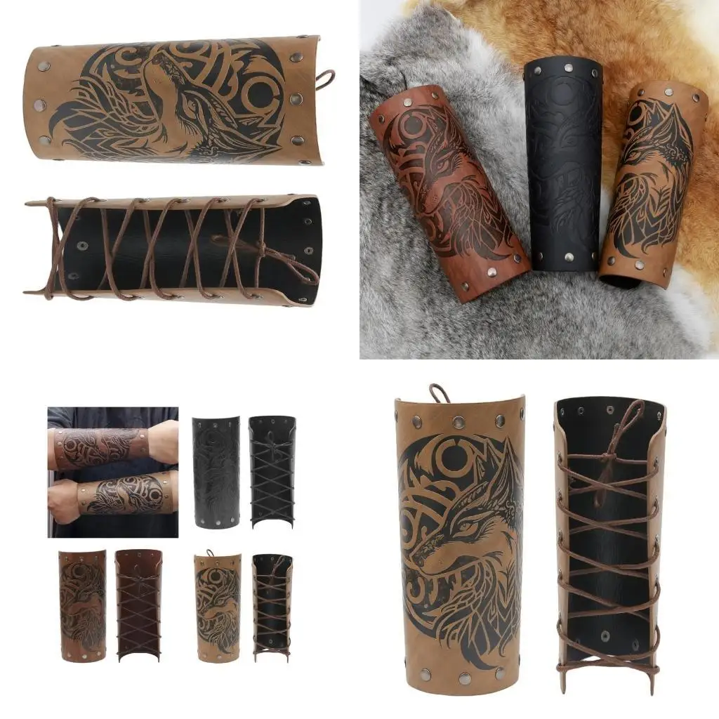 39BB Vintage Emboss Wolf Head Arm Guards Cosplay Costume PU Leather Arm Bracers
39BB Vintage Emboss Wolf Head Arm Guards Cosplay Costume PU Leather Arm Bracers
