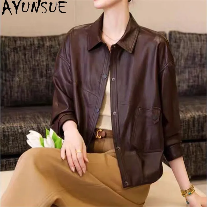 AYUNSUE Real Leather Jackets for Woman Tanned Sheepskin Short Jacket Autumn Casual Outerwears High Quality Woman Clothes Casaco
AYUNSUE Real Leather Jackets for Woman Tanned Sheepskin Short Jacket Autumn Casual Outerwears High Quality Woman Clothes Casaco