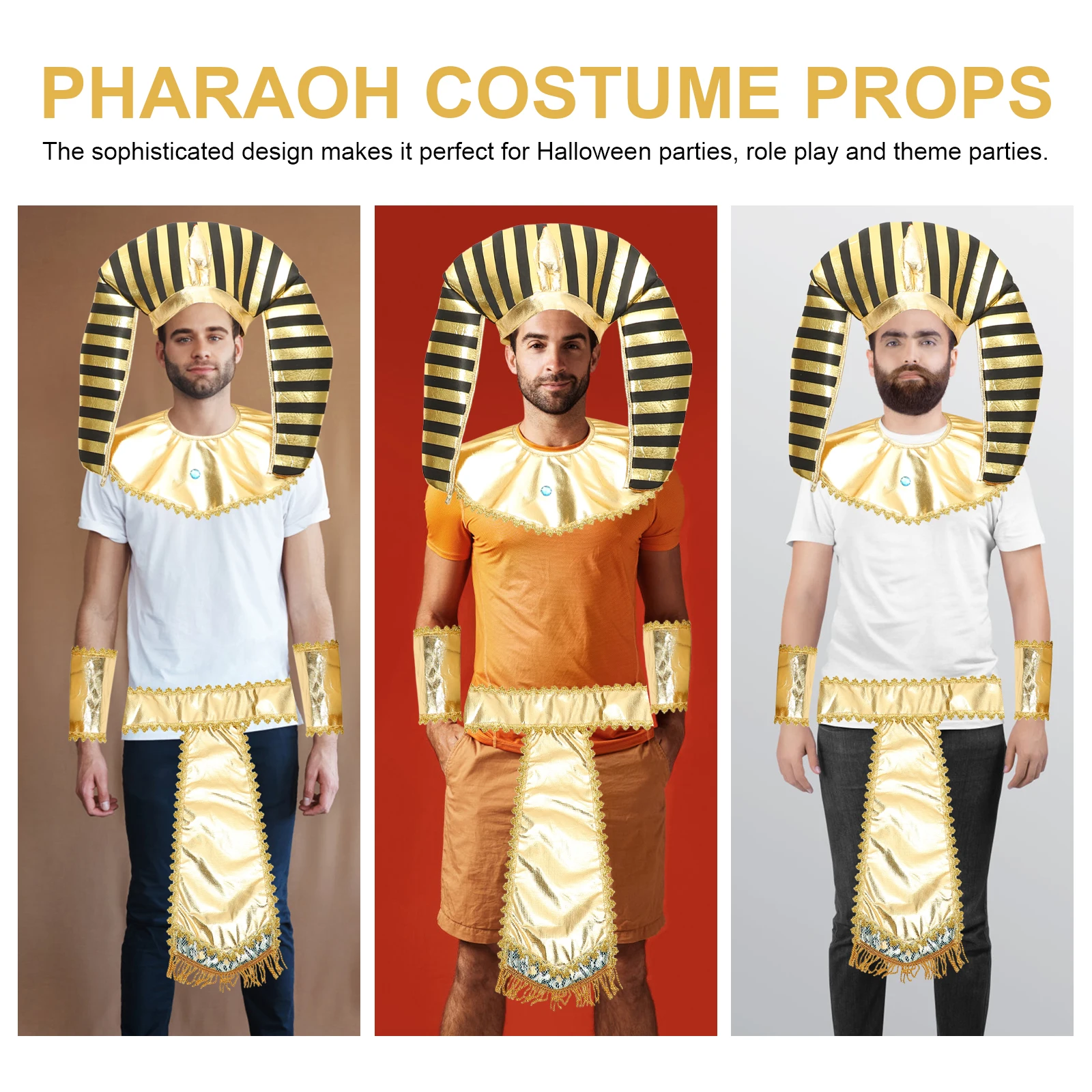 1 set Egyptian Pharaoh Makeup Costume Props Halloween King Dress Accessories Reusable Cloth Cosplay Party Supplies Adjustable
1 set Egyptian Pharaoh Makeup Costume Props Halloween King Dress Accessories Reusable Cloth Cosplay Party Supplies Adjustable