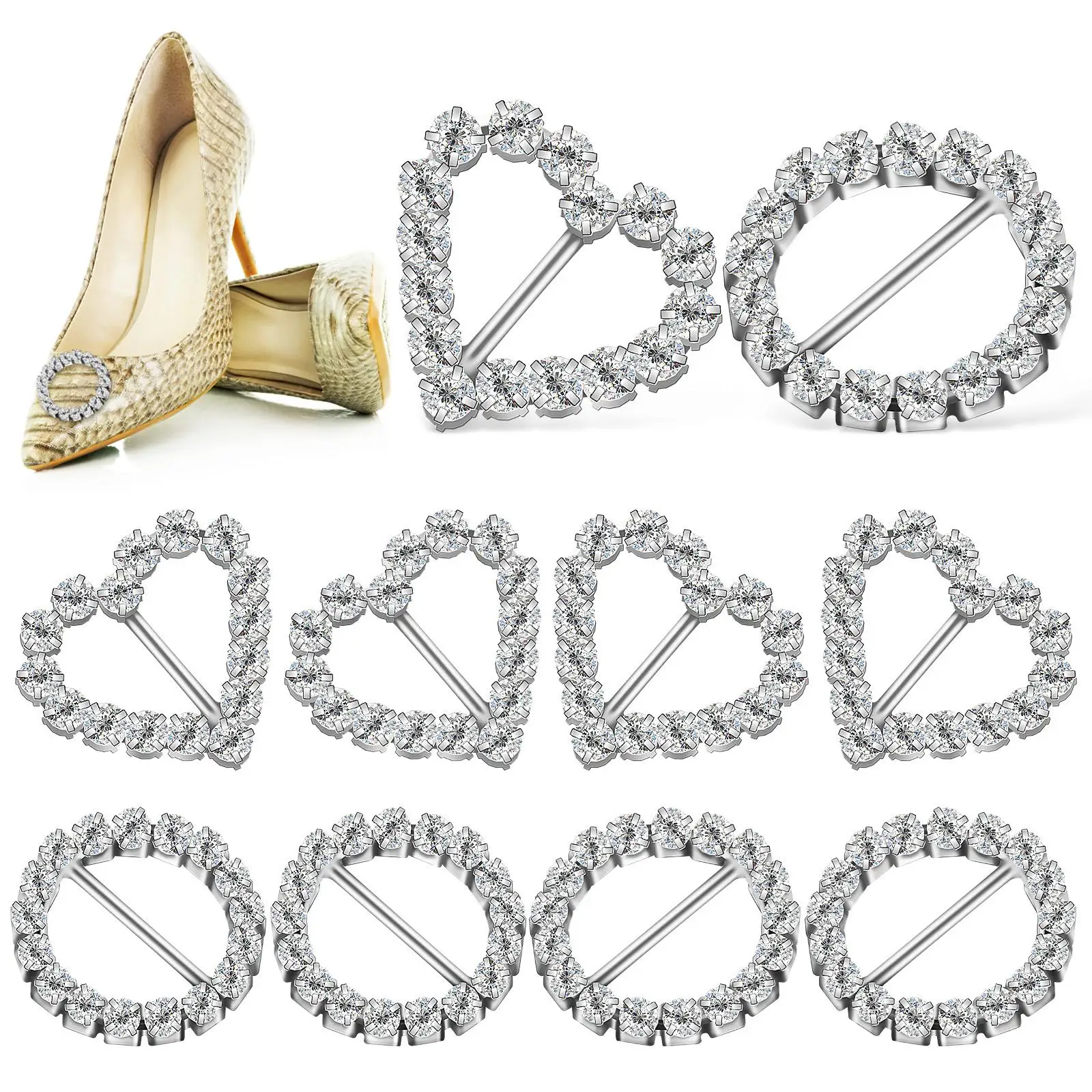 10pcs Rhinestone Buckle Small Copper Shiny Decorative Gems for Shoes Craft Ribbon Bow DIY Sliders Metal Fastener Round Heart
10pcs Rhinestone Buckle Small Copper Shiny Decorative Gems for Shoes Craft Ribbon Bow DIY Sliders Metal Fastener Round Heart
