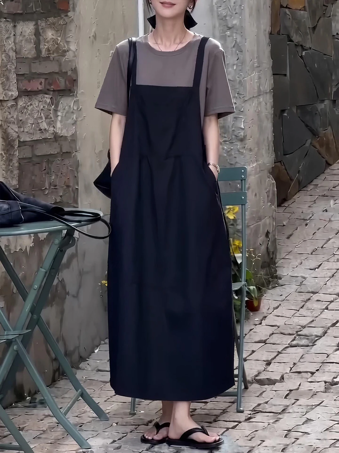 Fashionable Summer 2026 Women's Lazy Style Color Short Sleeve T-Shirt Top with Overalls Two Piece Set High Waist Commut...
Fashionable Summer 2026 Women's Lazy Style Color Short Sleeve T-Shirt Top with Overalls Two Piece Set High Waist Commut...