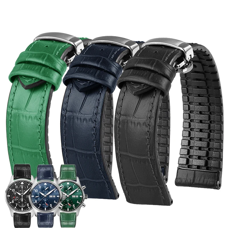 Cowhide Silicone Watch Strap 19mm 20mm 21mm 22mm Men Women Waterproof for IWC Seiko Longines Series Watch accessories watchband
Cowhide Silicone Watch Strap 19mm 20mm 21mm 22mm Men Women Waterproof for IWC Seiko Longines Series Watch accessories watchband