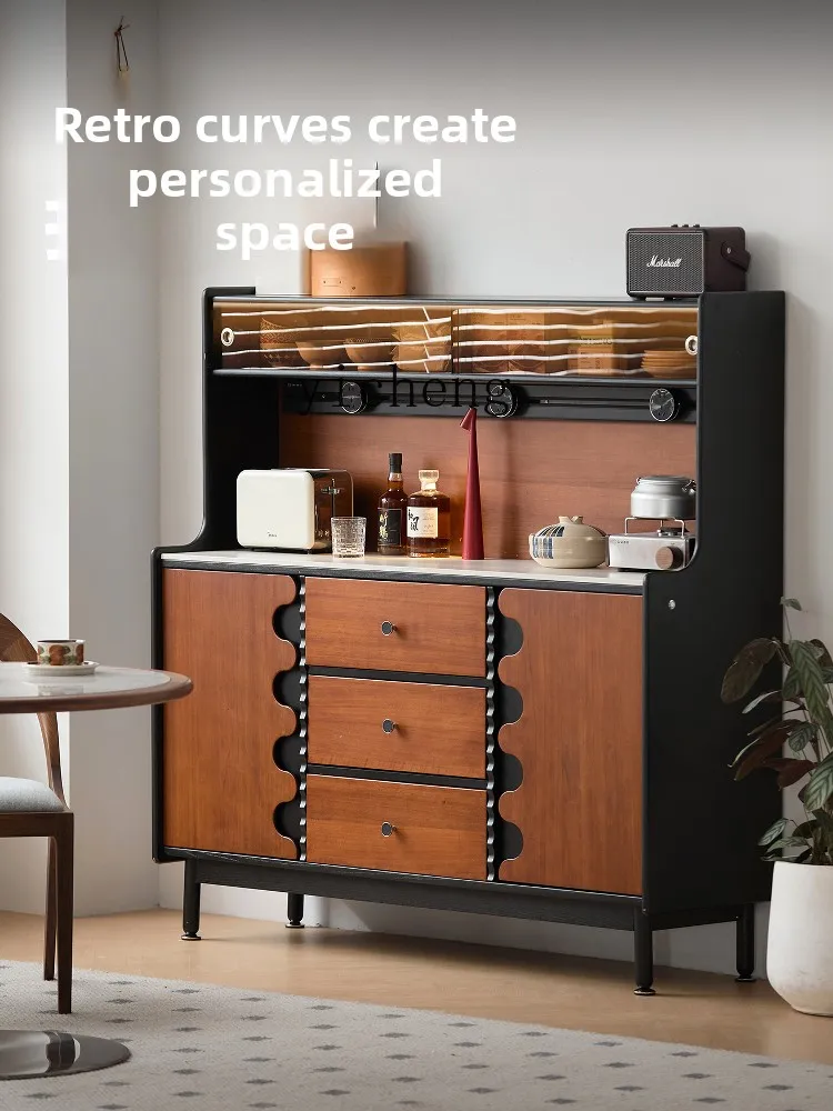 LX solid wood dining side cabinet American style integrated storage against the wall Coffee storage
LX solid wood dining side cabinet American style integrated storage against the wall Coffee storage