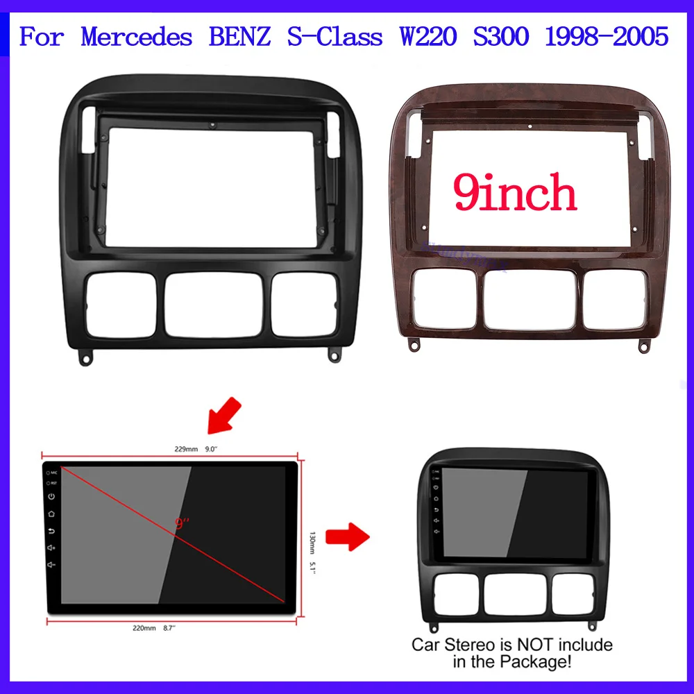 Android 2din Car Radio Frame Kit For Mercedes BENZ S-Class W220 S300 1998-2005 Auto Stereo Head Unit Dash Panel Mounting Fascia
Android 2din Car Radio Frame Kit For Mercedes BENZ S-Class W220 S300 1998-2005 Auto Stereo Head Unit Dash Panel Mounting Fascia