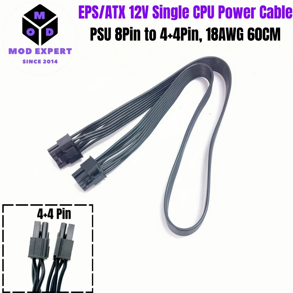 CPU Power Cable EPS12V/ATX12V 8Pin 4+4 for Corsair CX750, CX650, CX600, CX550, CX500, CX450, CX430 CX Modular Power, 60CM 18AWG
CPU Power Cable EPS12V/ATX12V 8Pin 4+4 for Corsair CX750, CX650, CX600, CX550, CX500, CX450, CX430 CX Modular Power, 60CM 18AWG