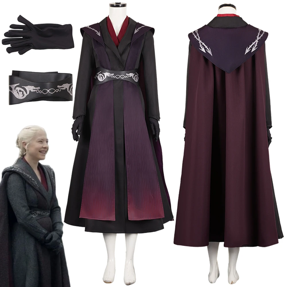 Medieval Princess Rhaenyra Cosplay Fantasy Dark Red Robe Cloak TV House Cosplay Dragon 2 Costume Disguise Women Roleplay
Medieval Princess Rhaenyra Cosplay Fantasy Dark Red Robe Cloak TV House Cosplay Dragon 2 Costume Disguise Women Roleplay
