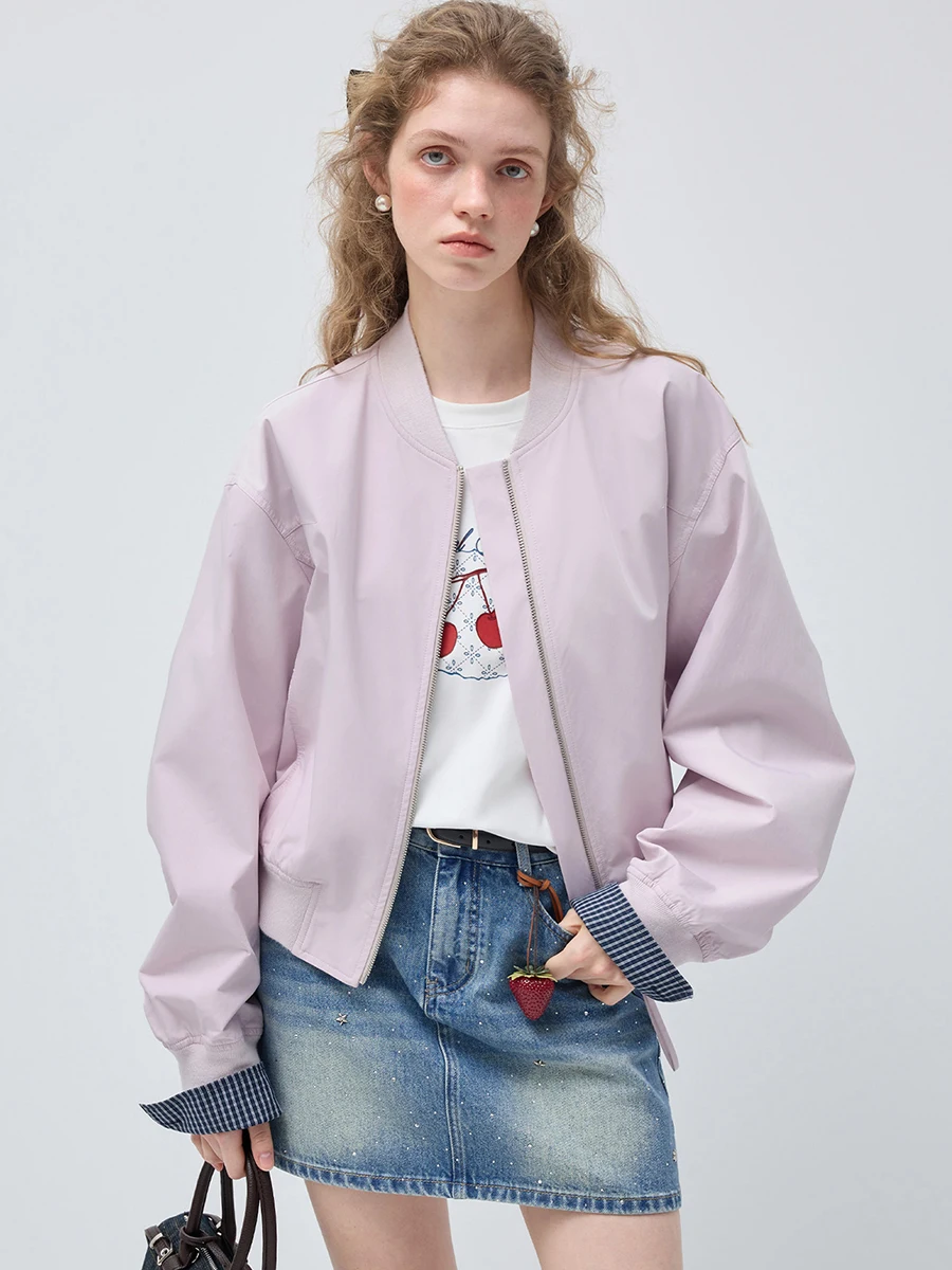 2026 Spring Women Bomber Jacket Baseball Collar Zip Up Drop Shoulder Cropped Coat Casual Lightweight Outerwear
2026 Spring Women Bomber Jacket Baseball Collar Zip Up Drop Shoulder Cropped Coat Casual Lightweight Outerwear