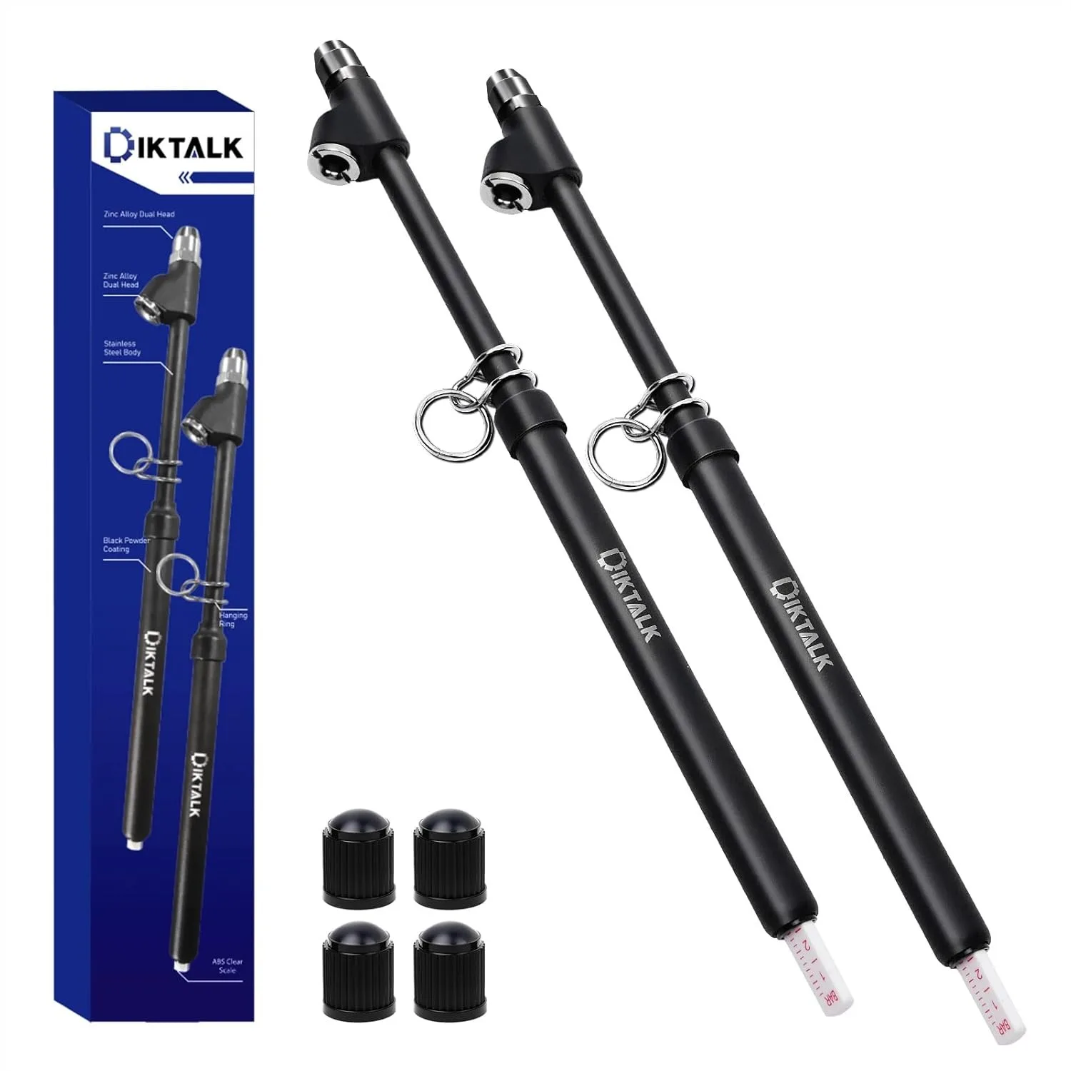 2-Pack Heavy Duty Dual Head Tire Pressure Gauge 10-150 PSI for Semi Trucks RVs Cars Motorcycles with 12 Inch Hose
2-Pack Heavy Duty Dual Head Tire Pressure Gauge 10-150 PSI for Semi Trucks RVs Cars Motorcycles with 12 Inch Hose