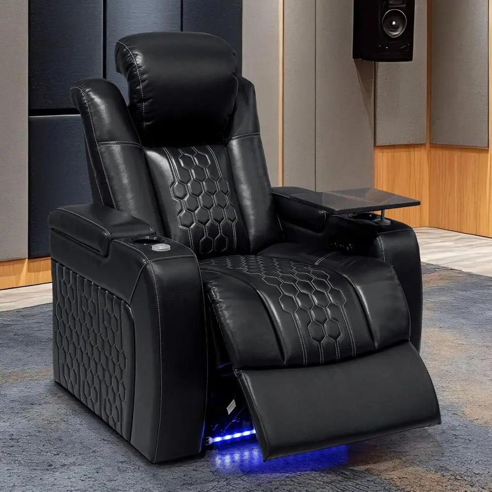 Luxury Top-Grain Leather Recliner Sofa, Zero Gravity Recline with LED Lights, Cup Holders & USB Port
Luxury Top-Grain Leather Recliner Sofa, Zero Gravity Recline with LED Lights, Cup Holders & USB Port