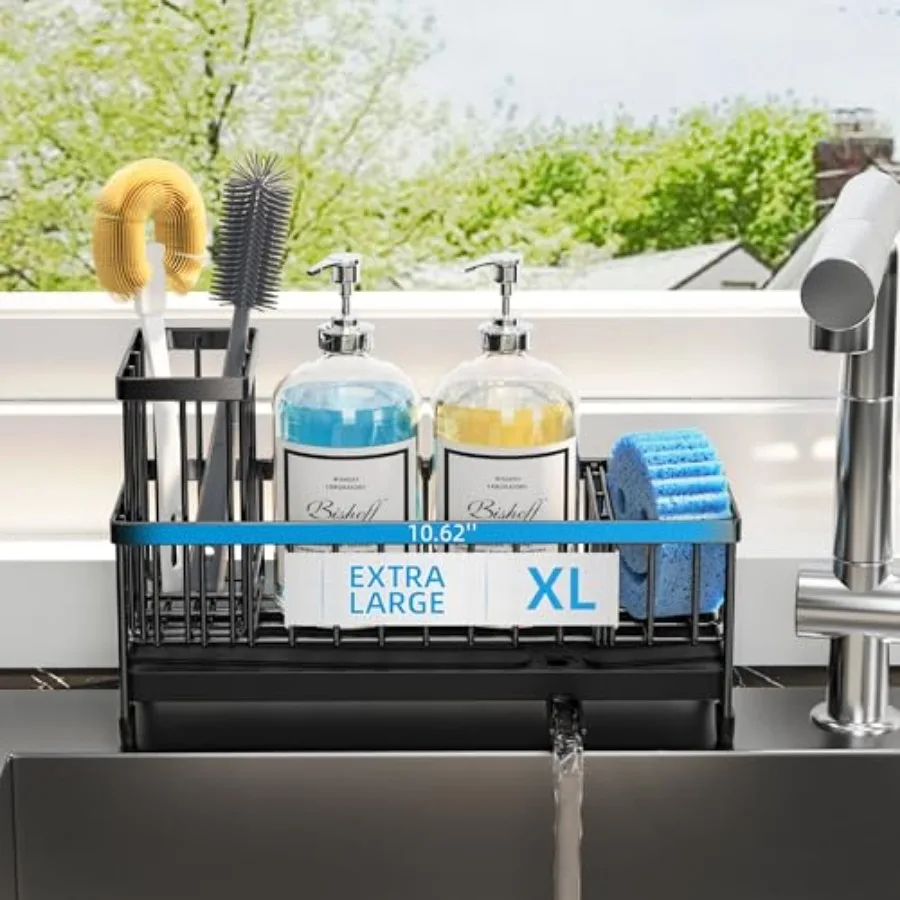 Extra Large Sponge Holder for Kitchen Sink Organizer Caddy, Dish Brush Scrubber Holder, Sink Box Utensil Holder, Soap Dispenser
Extra Large Sponge Holder for Kitchen Sink Organizer Caddy, Dish Brush Scrubber Holder, Sink Box Utensil Holder, Soap Dispenser