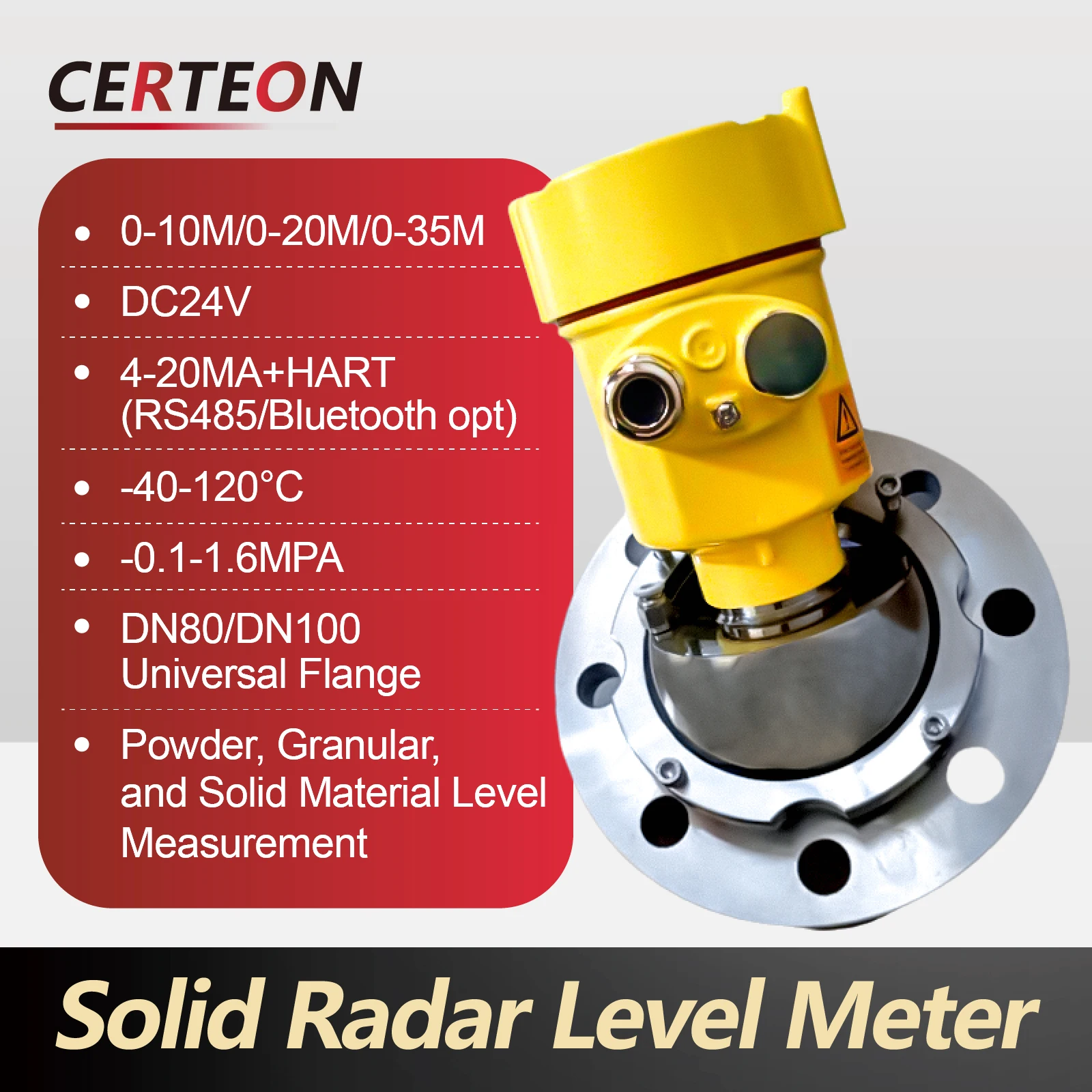 80GHz Radar Level Transmitter Non-Contact Liquid Solid Powder Silo Level Sensor DN80 DN100 High-Frequency Radar Level Meter 
80GHz Radar Level Transmitter Non-Contact Liquid Solid Powder Silo Level Sensor DN80 DN100 High-Frequency Radar Level Meter