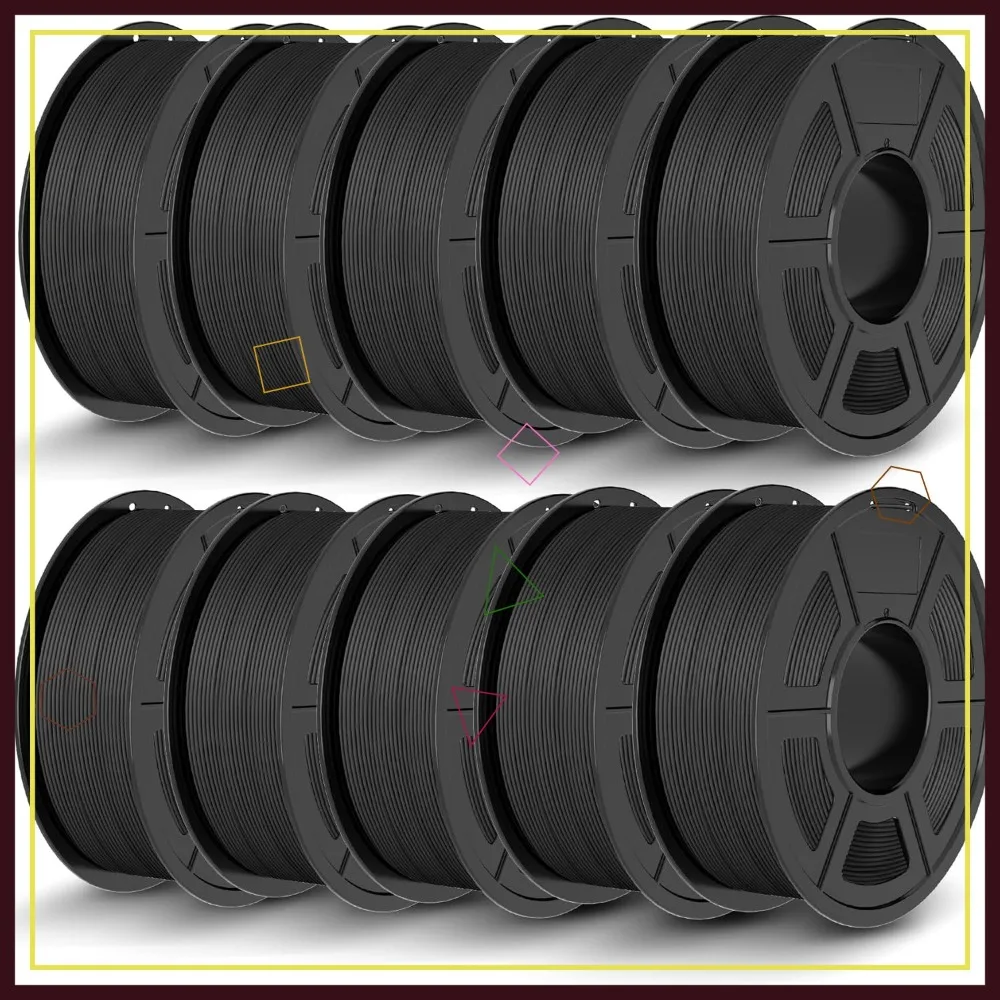 Matte PLA Filament 1.75mm 10kg, Dimensional Accuracy +/- 0.02mm, 1kg Spool 10-Pack, Black
Matte PLA Filament 1.75mm 10kg, Dimensional Accuracy +/- 0.02mm, 1kg Spool 10-Pack, Black