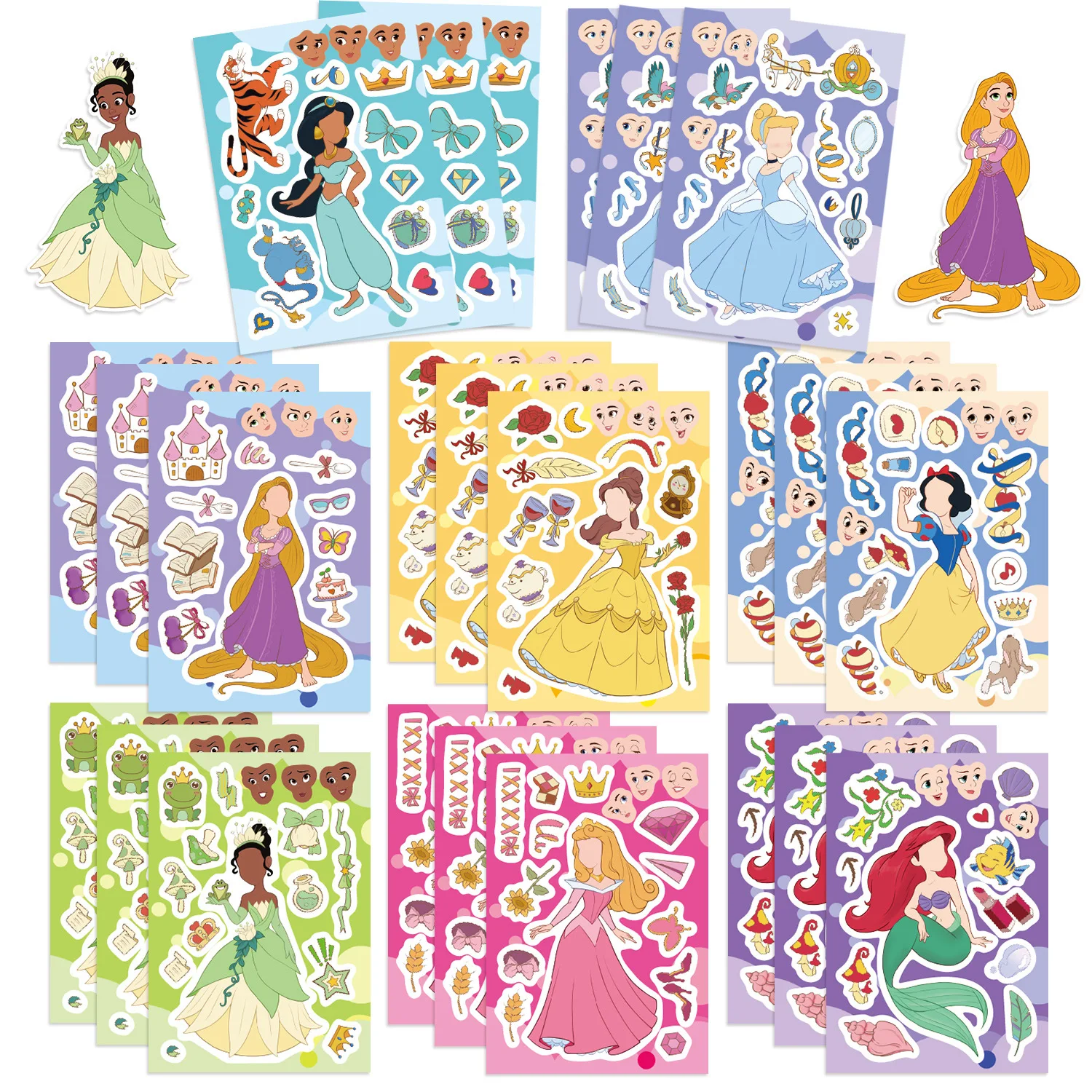 8/16Sheets Make Your Own Disney Prinsess Puzzle Stickers Make a Face Assemble Cartoon Game Assemble Jigsaw Funny Children Gift
8/16Sheets Make Your Own Disney Prinsess Puzzle Stickers Make a Face Assemble Cartoon Game Assemble Jigsaw Funny Children Gift