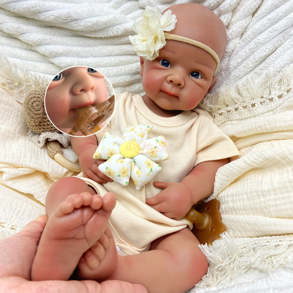 Dark Skin Bettie 50cm Can Open Mouth Silicone Reborn Baby Girl Soft Touch Feeling 3D Skin Tone Doll for Birthday Gift
Dark Skin Bettie 50cm Can Open Mouth Silicone Reborn Baby Girl Soft Touch Feeling 3D Skin Tone Doll for Birthday Gift