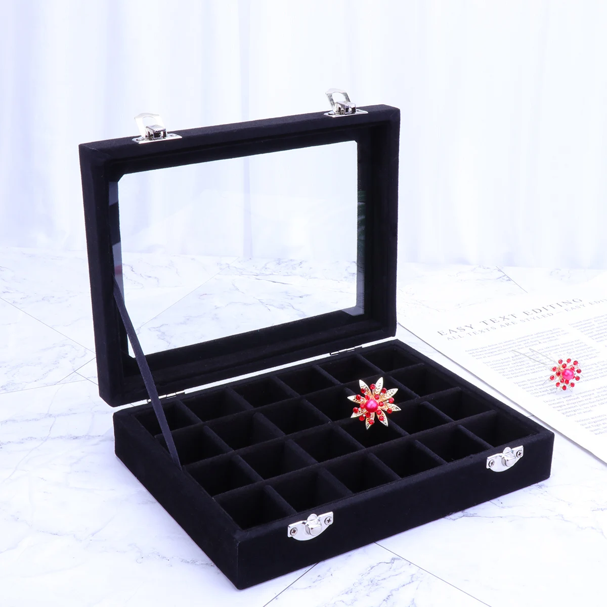 Portable Earring Storage Box Miss Tray Decorative Wooden Display Jewelry Organizer
Portable Earring Storage Box Miss Tray Decorative Wooden Display Jewelry Organizer
