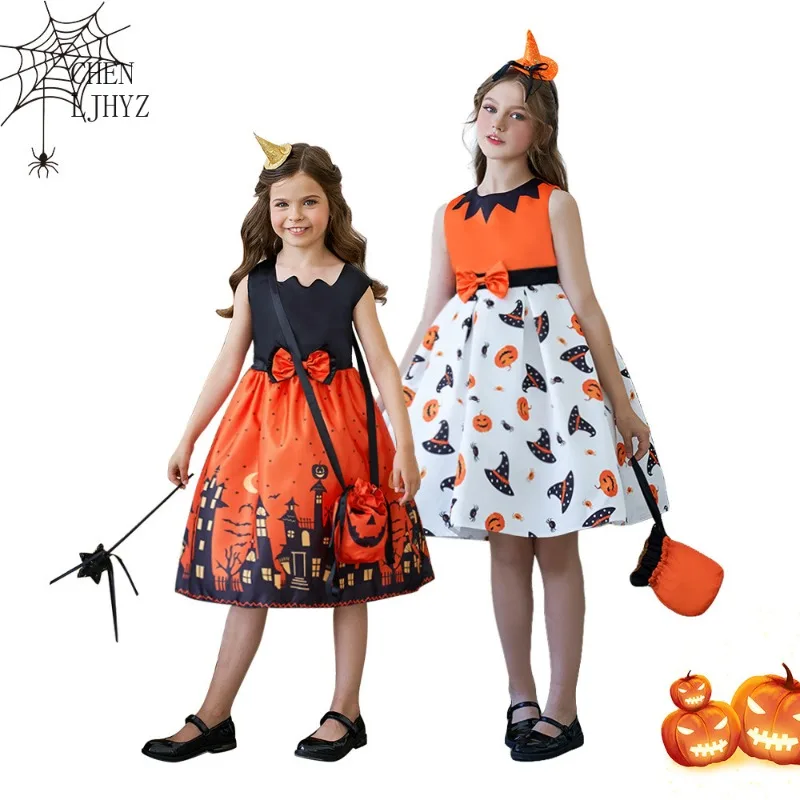 Witch Princess Gothic Dress with Haunted Castle Print, Kids' Halloween Costume for Cosplay & Theme Parties
Witch Princess Gothic Dress with Haunted Castle Print, Kids' Halloween Costume for Cosplay & Theme Parties