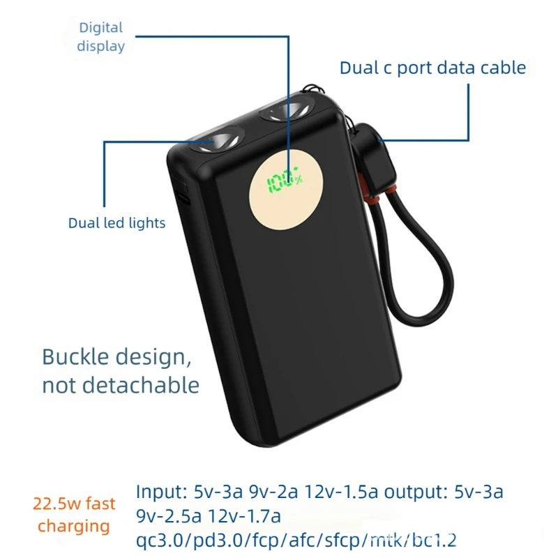 U55B 2x21700 Battery DIY Power Banks with Fast Charging LED Lights Digital Display Battery Case Shell Type C In USB Out
U55B 2x21700 Battery DIY Power Banks with Fast Charging LED Lights Digital Display Battery Case Shell Type C In USB Out
