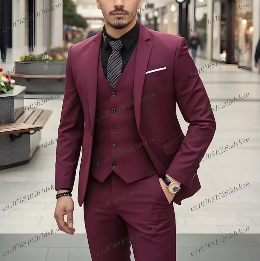 New Burgundy Men Suit Wedding Party Formal Occasion Groom Groomsman Prom Business Male Tuxedos 3 Piece Set Jacket Vest Pants
New Burgundy Men Suit Wedding Party Formal Occasion Groom Groomsman Prom Business Male Tuxedos 3 Piece Set Jacket Vest Pants