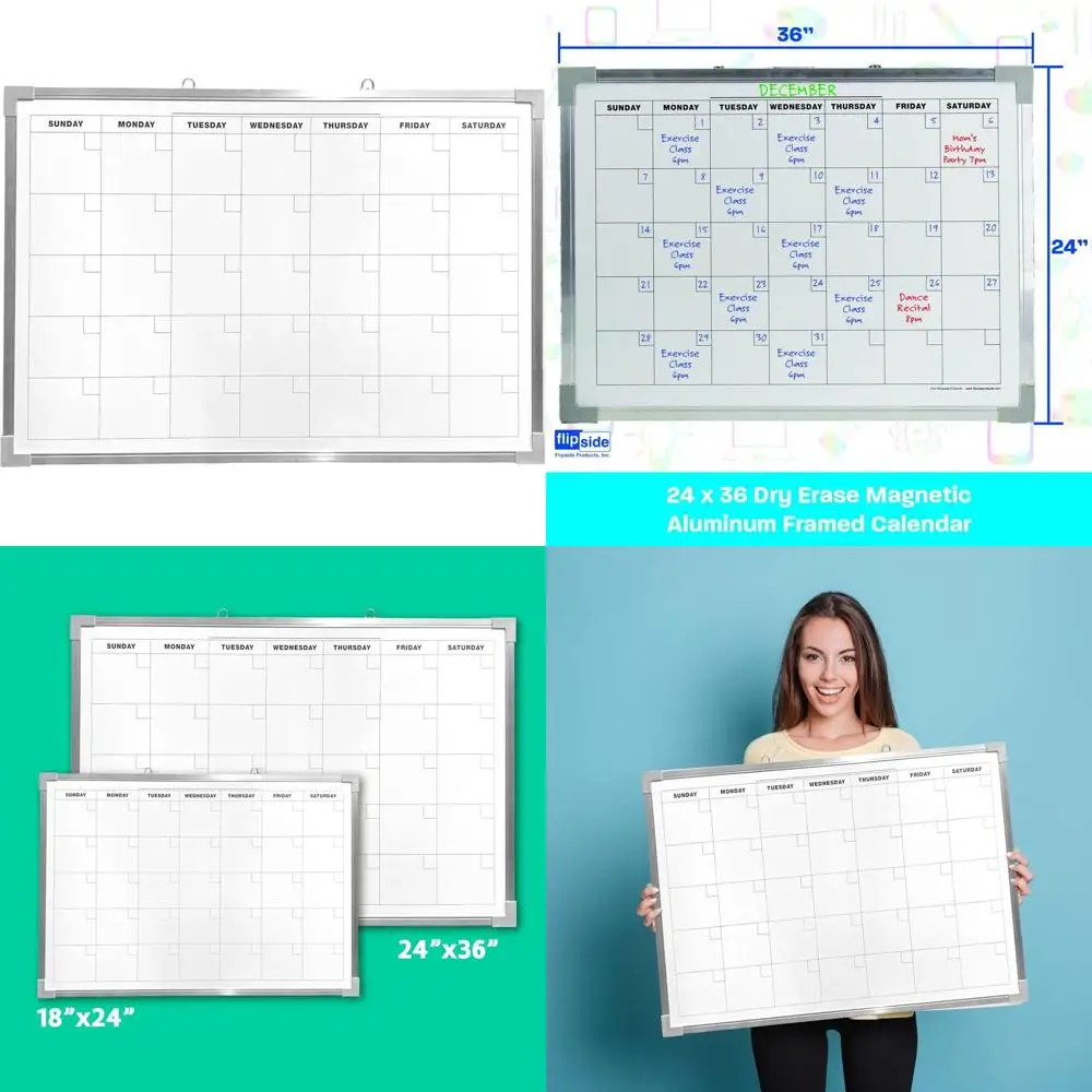 24x36 Inch Wall-Mounted Magnetic Whiteboard with Monthly Calendar, Aluminum Framed Dry Erase Board
24x36 Inch Wall-Mounted Magnetic Whiteboard with Monthly Calendar, Aluminum Framed Dry Erase Board