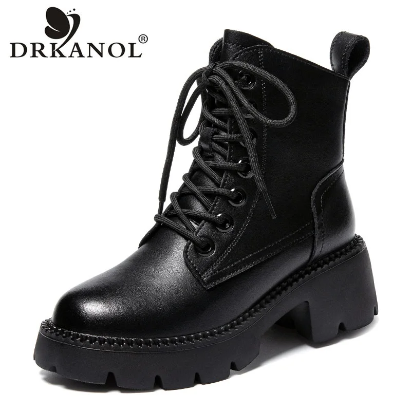 DRKANOL/женские ботильоны на высоком каблуке, осень-зима, теплые повседневные ботинки из натуральной воловьей кожи на массивной платформе с круглым носком и молнией на толстом каблуке
DRKANOL/женские ботильоны на высоком каблуке, осень-зима, теплые повседневные ботинки из натуральной воловьей кожи на массивной платформе с круглым носком и молнией на толстом каблуке
