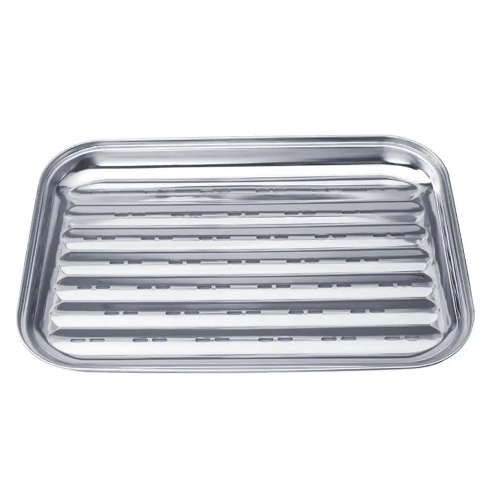 Grilling Platter Stainless Steel Pan Barbecue Tray Frying Plate Baking Tool White Household
Grilling Platter Stainless Steel Pan Barbecue Tray Frying Plate Baking Tool White Household