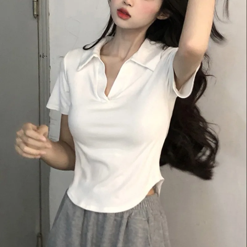 V-neck Shoulder White Short sleeve T-shirt Women Summer Design Sense Niche Irregular Slim fit Slimming Gyaru Pure Desire Top
V-neck Shoulder White Short sleeve T-shirt Women Summer Design Sense Niche Irregular Slim fit Slimming Gyaru Pure Desire Top