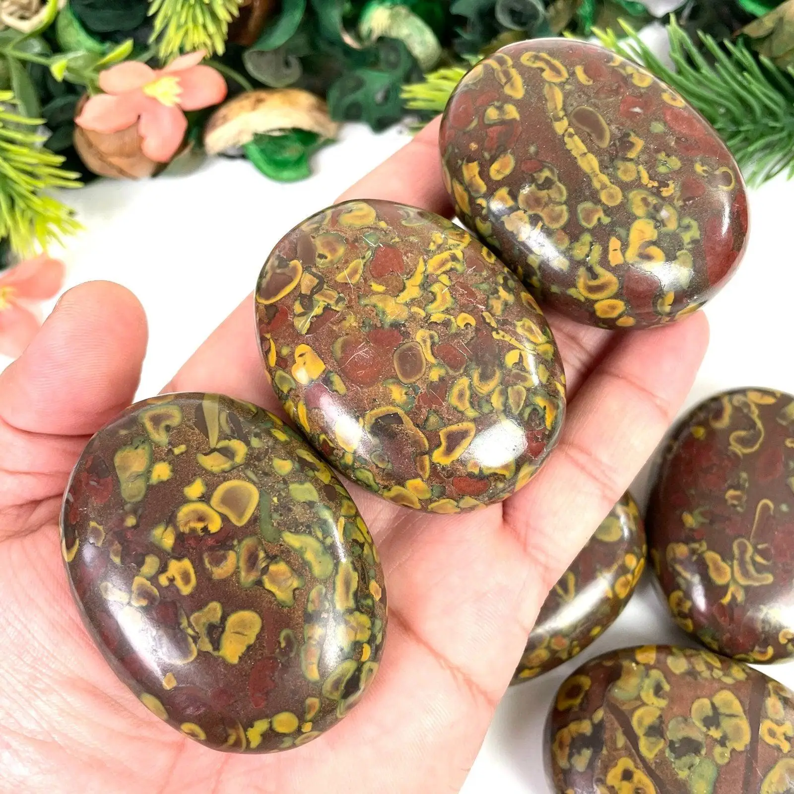 1pc Fruit Jasper Palm Stone, Bohemian Style Ajooba Jasper Pocket Stone, Ideal for Christmas, Easter, Thanksgiving, Home Decor
1pc Fruit Jasper Palm Stone, Bohemian Style Ajooba Jasper Pocket Stone, Ideal for Christmas, Easter, Thanksgiving, Home Decor