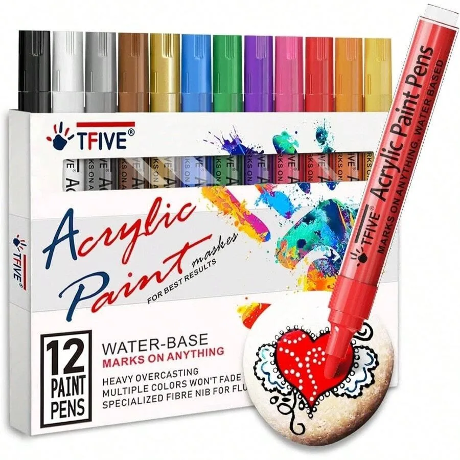 Paint Markers Paint Pens - 12 Color Premium Medium Point Acrylic Paint Marker Pens Rocks Painting, Metal, Ceramic, Glass, Wood,
Paint Markers Paint Pens - 12 Color Premium Medium Point Acrylic Paint Marker Pens Rocks Painting, Metal, Ceramic, Glass, Wood,