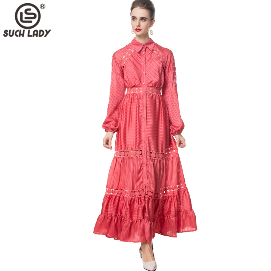 Women's Dresses Turn Down Collar Long Sleeves Embroidery Hollow Out Fashion Designer Party Vestidos
Women's Dresses Turn Down Collar Long Sleeves Embroidery Hollow Out Fashion Designer Party Vestidos