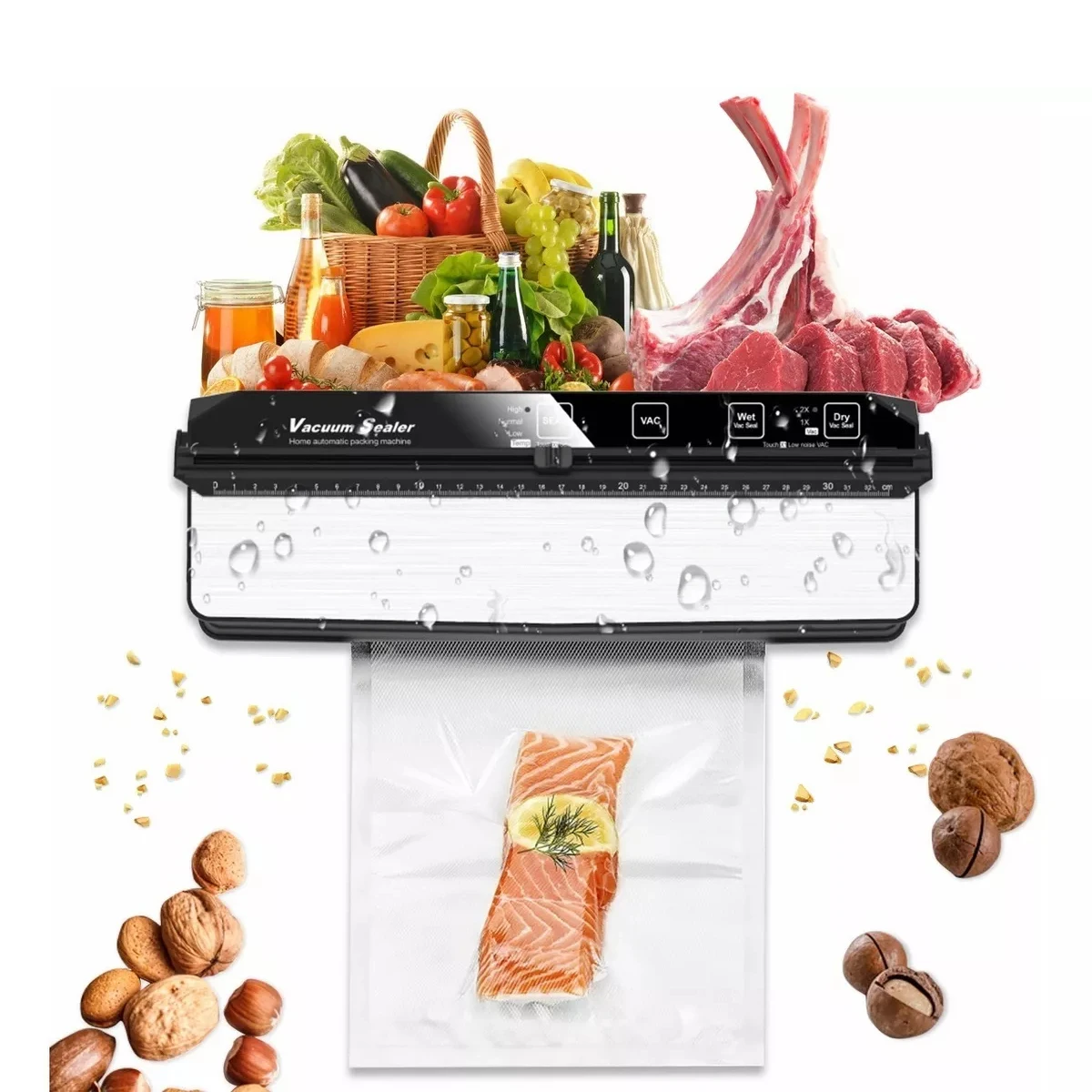 Электрический вакуумный упаковщик для продуктов, кухонная машина для хранения и сохранения свежести продуктов, с пакетами для хранения
Электрический вакуумный упаковщик для продуктов, кухонная машина для хранения и сохранения свежести продуктов, с пакетами для хранения
