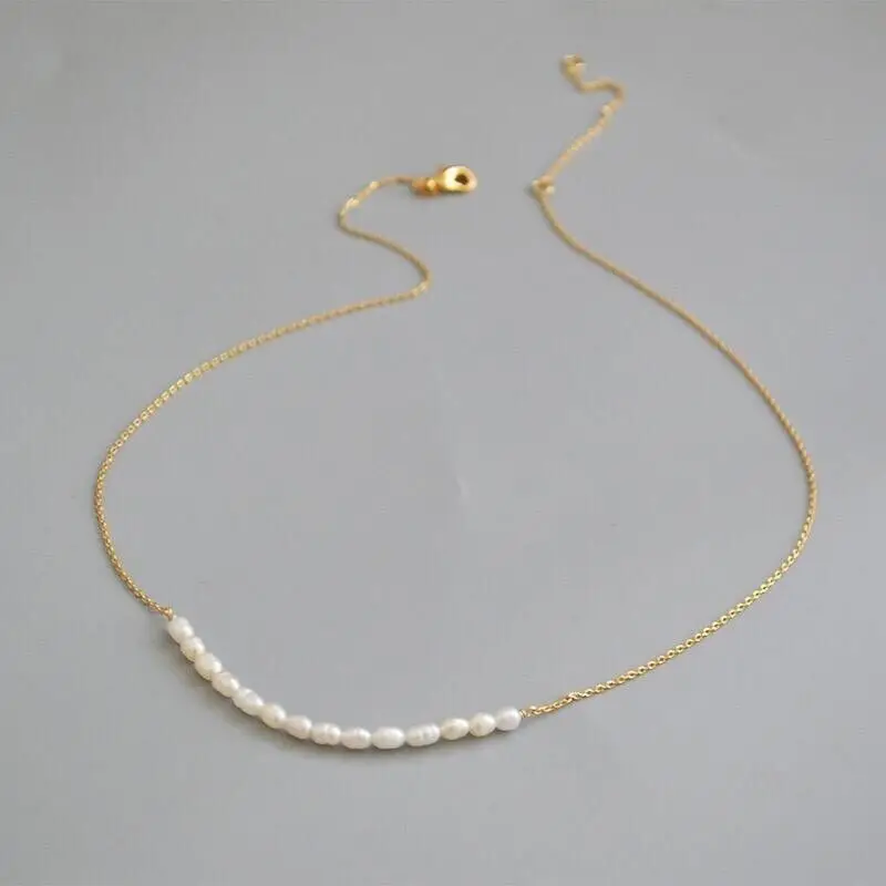 Natural White Freshwater Rice Shape Pearl 18KGP Chain Necklace 40cm+5cm
Natural White Freshwater Rice Shape Pearl 18KGP Chain Necklace 40cm+5cm