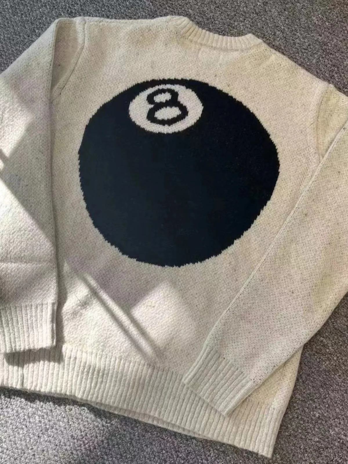 Retro American Stu Limited Bla Eight Billiards Knitwear Men's High Street Overhead Camere Lazy Sle Knitted irt Top
Retro American Stu Limited Bla Eight Billiards Knitwear Men's High Street Overhead Camere Lazy Sle Knitted irt Top