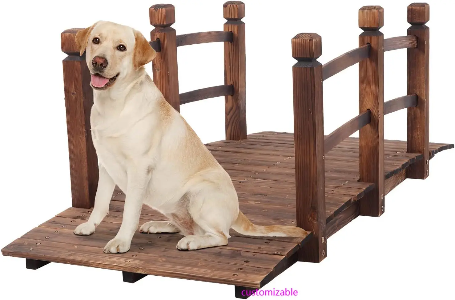 5-футовый садовый мост, классическая деревянная арка с предохранительными рельсами, витражный готовый мост, декоративный озеленение пруда
5-футовый садовый мост, классическая деревянная арка с предохранительными рельсами, витражный готовый мост, декоративный озеленение пруда