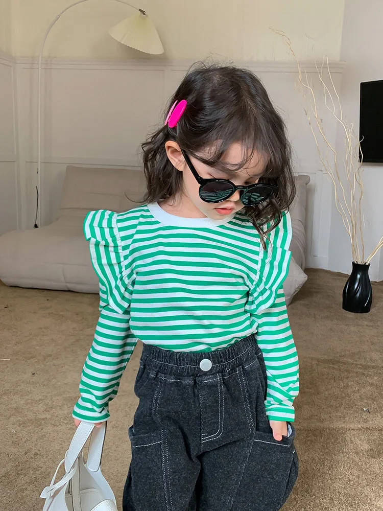 2-8T Infant Ruffles Girls T Shirt Toddler Kid Baby Girls Clothes Autumn Striped Top Long Sleeve Fashion Childrens Tshirt Outfit
2-8T Infant Ruffles Girls T Shirt Toddler Kid Baby Girls Clothes Autumn Striped Top Long Sleeve Fashion Childrens Tshirt Outfit
