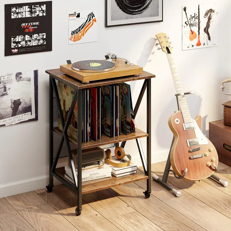 3-Tier Record Player Stand with Charging Station and Adjustable Shelf-Coffee
3-Tier Record Player Stand with Charging Station and Adjustable Shelf-Coffee
