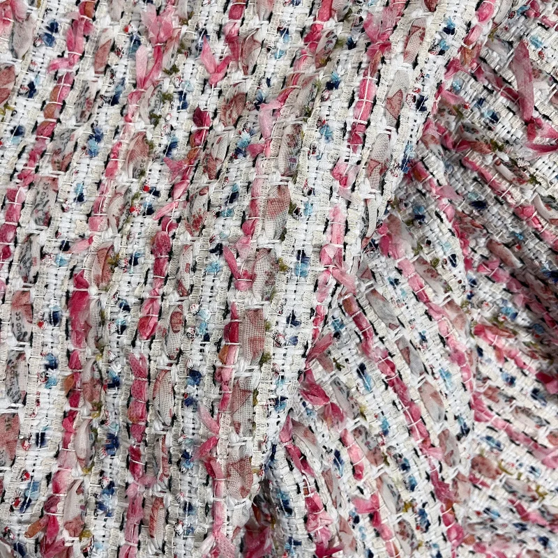 Pink and White Stripe Yarn-Dyed Braided Tweed Fabric For Women Autumn and Winter Jacket Dress Suit Coat DIY Sewing Material
Pink and White Stripe Yarn-Dyed Braided Tweed Fabric For Women Autumn and Winter Jacket Dress Suit Coat DIY Sewing Material