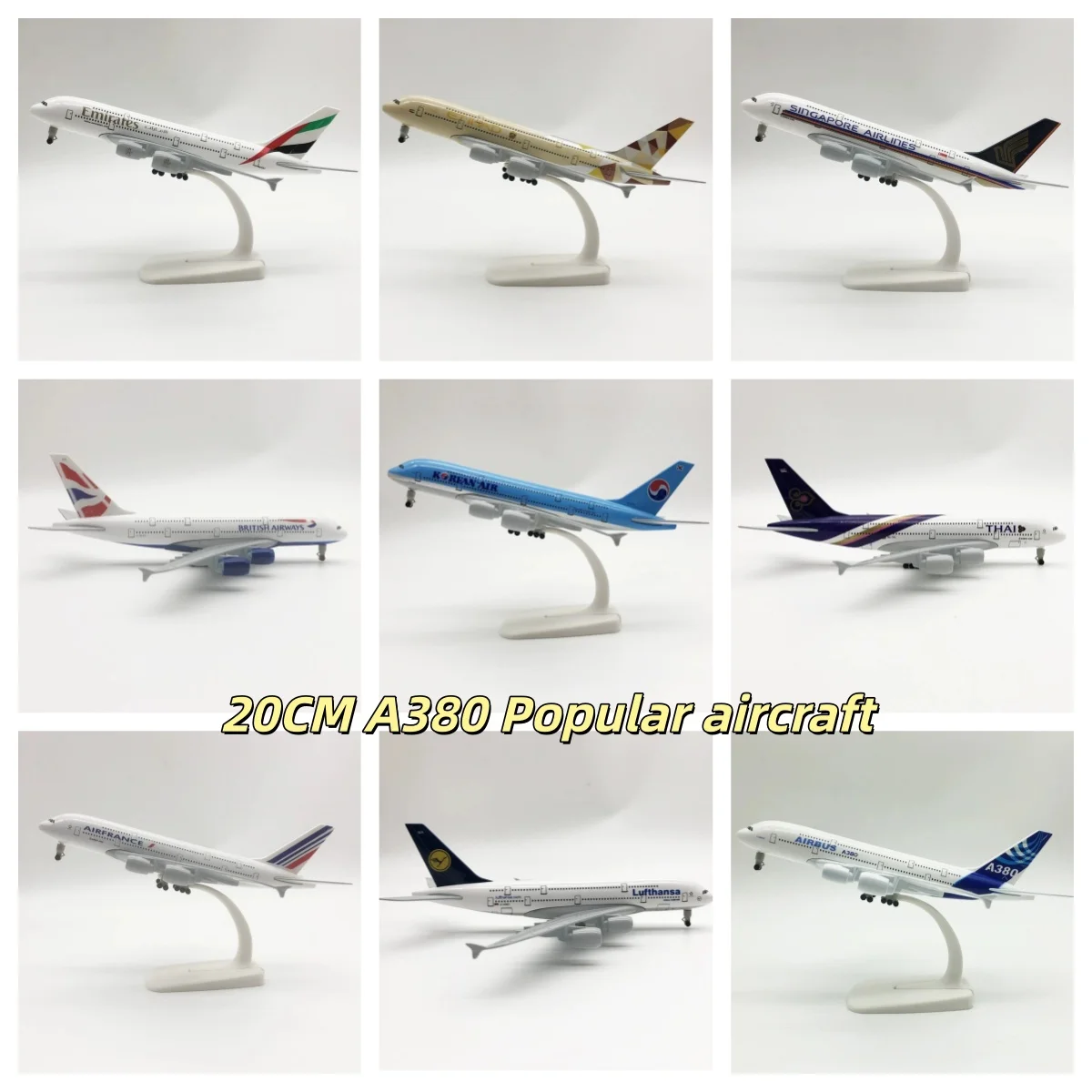 20cm A380 Series Airways Model Airplanes Metal 1/300 Scale Plane Toy Diecast Aircraft Collectible Boys Toys Gift With Wheel Base
20cm A380 Series Airways Model Airplanes Metal 1/300 Scale Plane Toy Diecast Aircraft Collectible Boys Toys Gift With Wheel Base