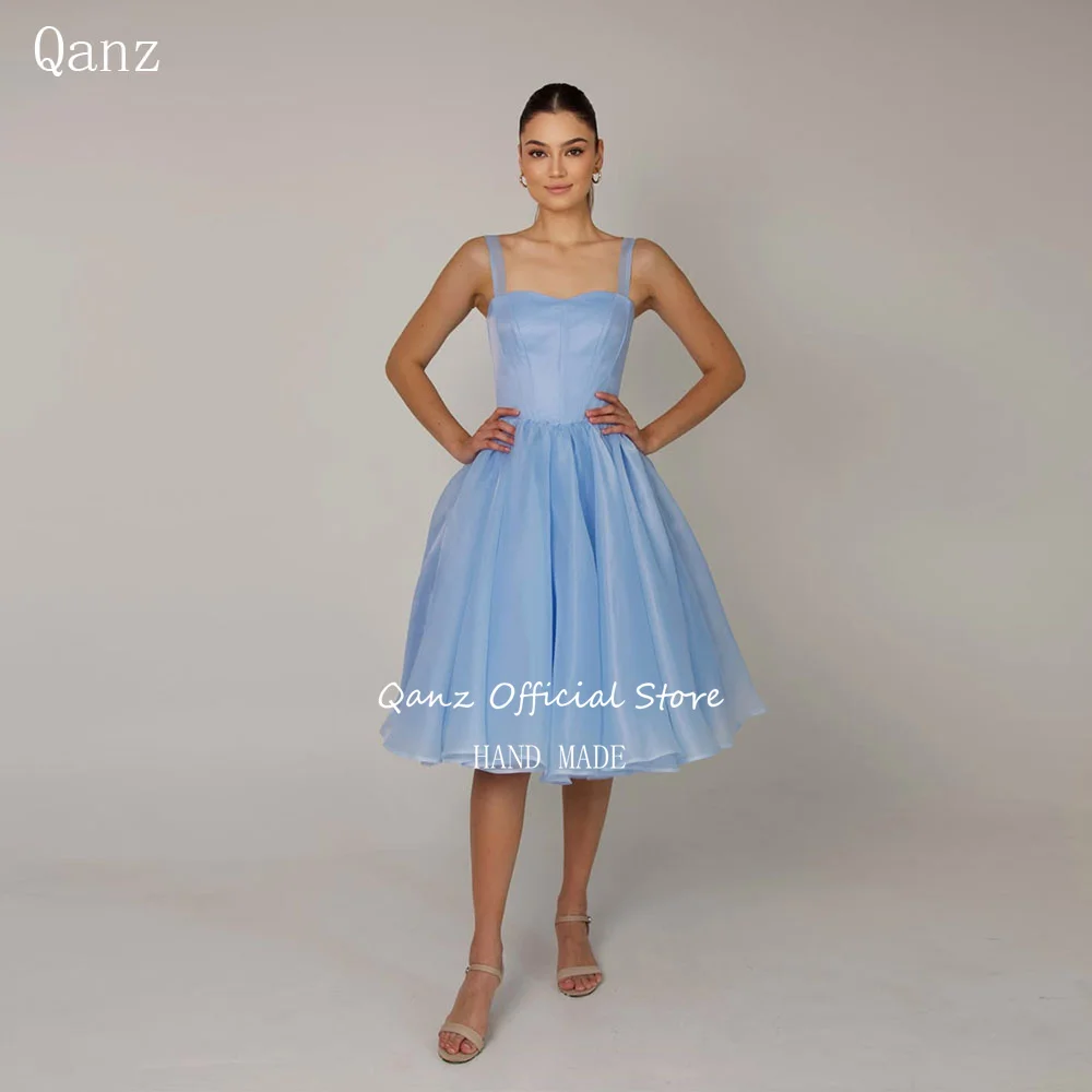 Qanz Women's Formal Evening Gowns Sky Blue Organza Spaghetti Straps Vestidos De Fiesta Elegantes Backless Party Dress Customized
Qanz Women's Formal Evening Gowns Sky Blue Organza Spaghetti Straps Vestidos De Fiesta Elegantes Backless Party Dress Customized