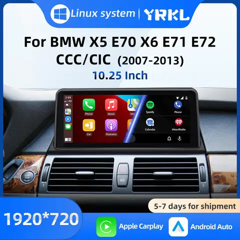Wireless Carplay Android Auto Linux System For BMWX5 E70 X6 E71 E72 CCC CIC 2007-2013Multimedia Car Player Bluetooth Audio video
